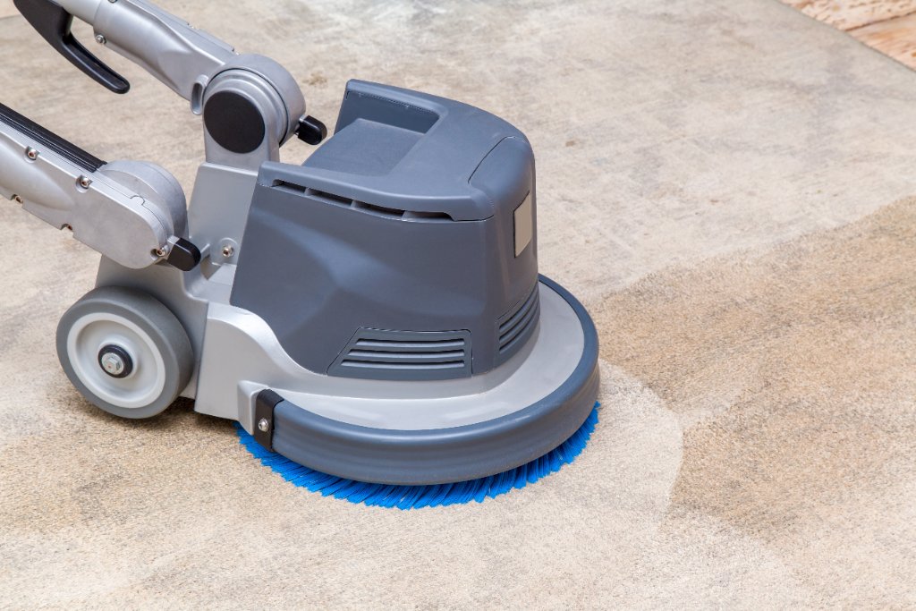 Rotary bonnet carpet cleaning machine — a surface-level method not suitable for deep cleaning
