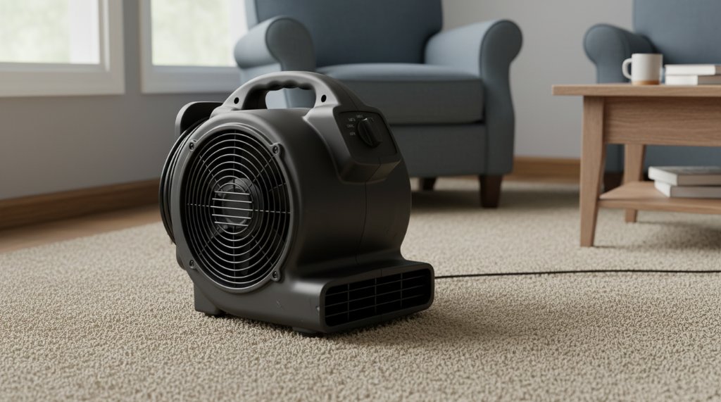 Professional carpet cleaning with fast drying